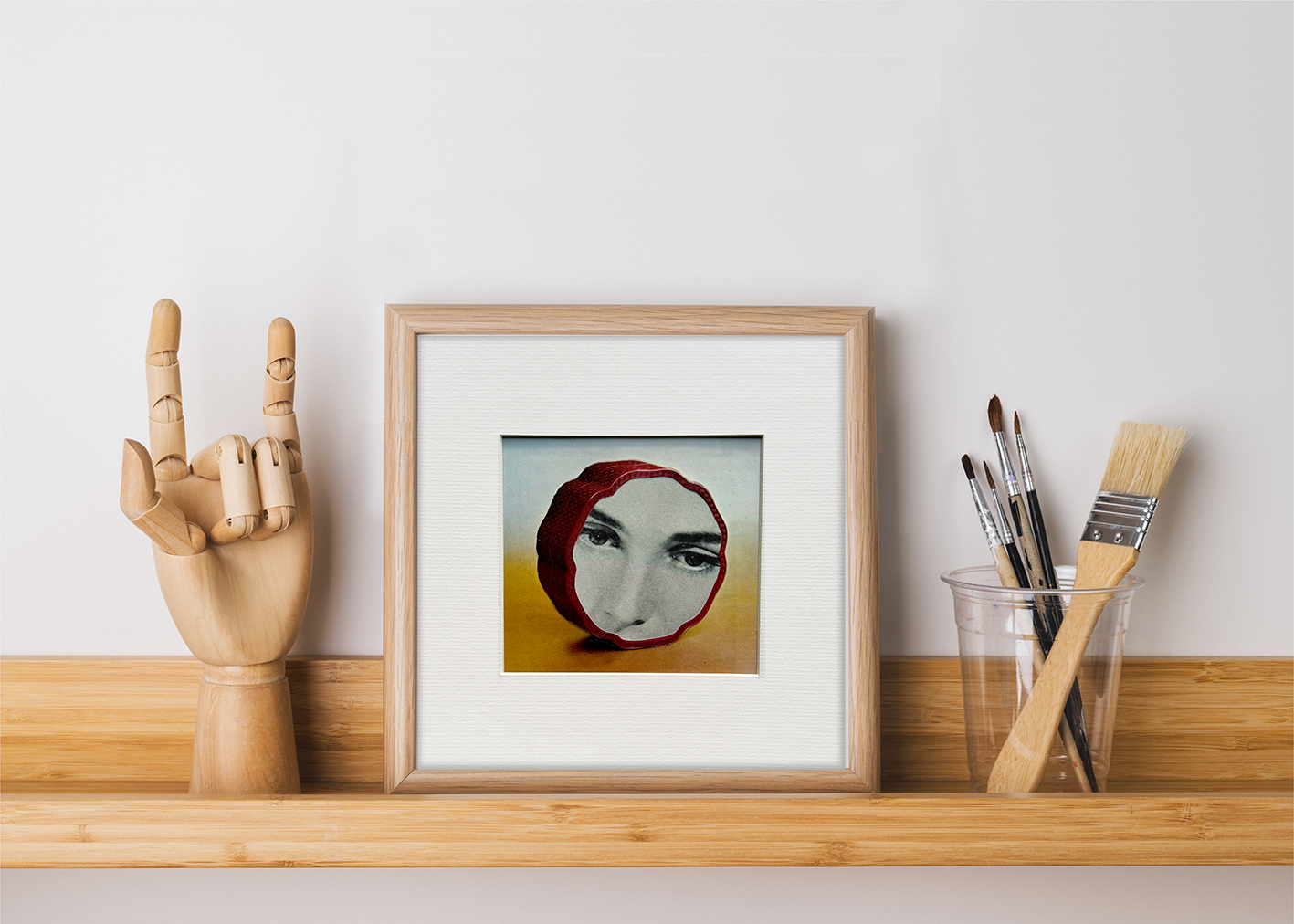 Humanvase No5. Original Collage Art.