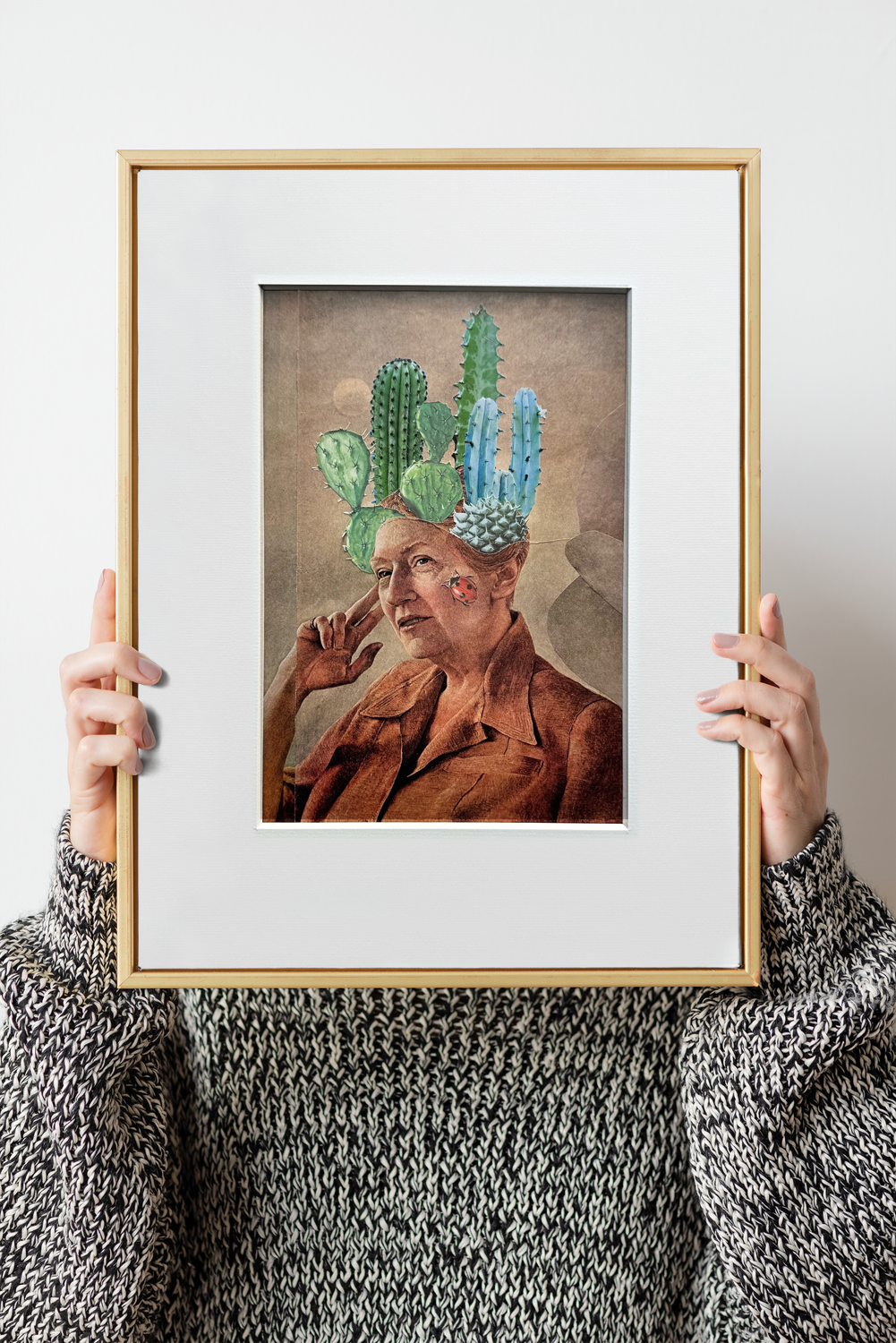 Prickly Moments. Original Collage Art.