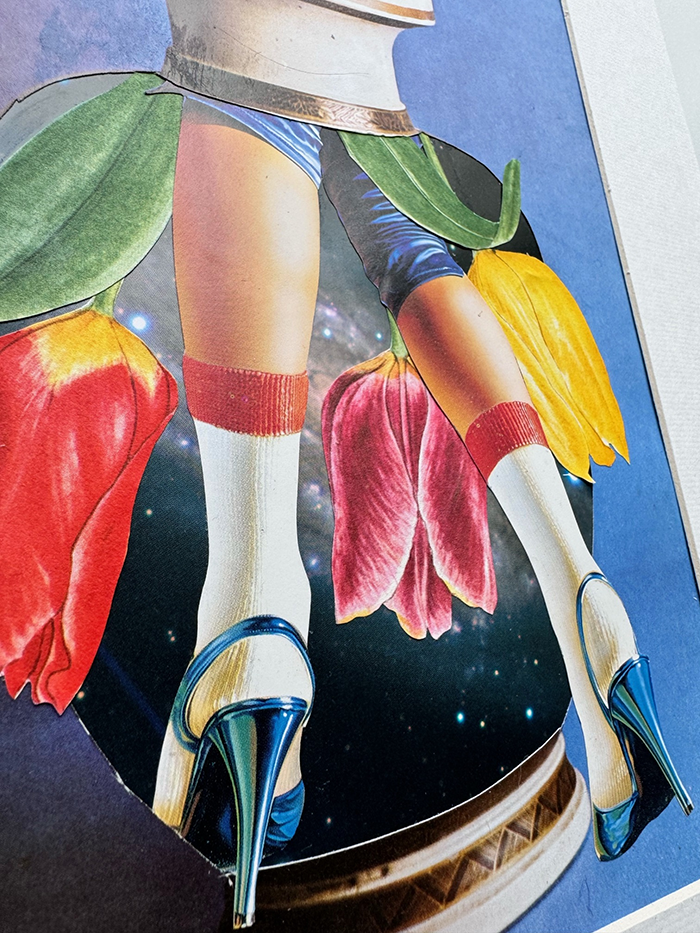 The Stilettos. Original Collage Art.