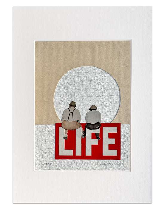 LIFE SERIES "Hey Buddy" Original Collage Art.