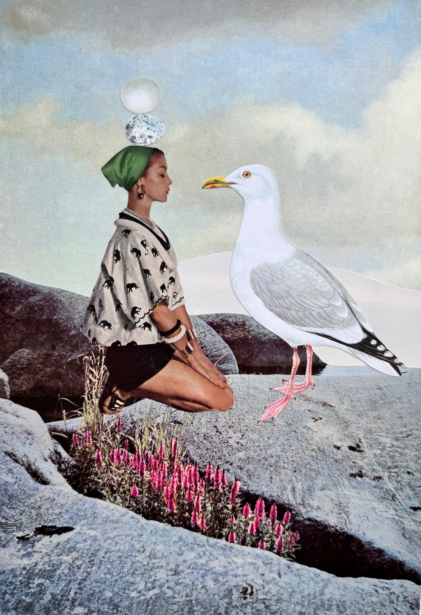 Ommmmm. It's all about balance. Original Collage Art.